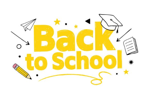 Back to School Yellow Typography SVG Graphics