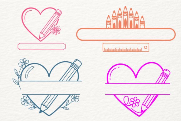 Coquette Back to School Heart Banner SVG