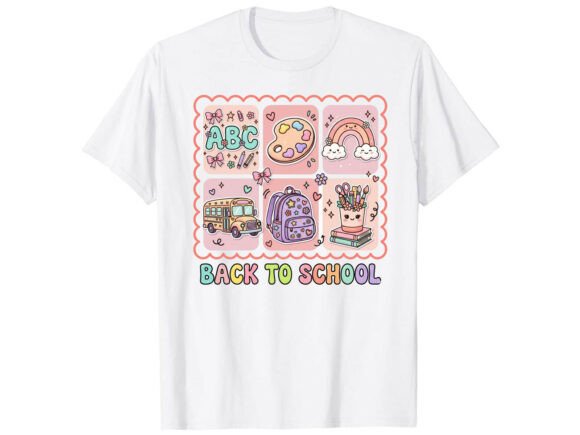 Cute School Icons Back to School T-Shirt Graphics
