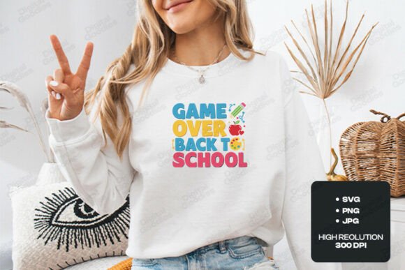 Game Over Back To School Fun Design Graphics