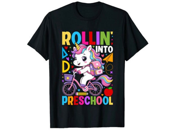 Preschool Unicorn Back to School T-Shirt Graphics