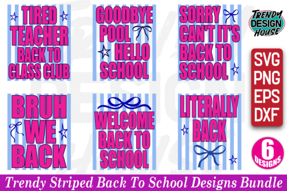Striped Back to School Bundle Png Bundle