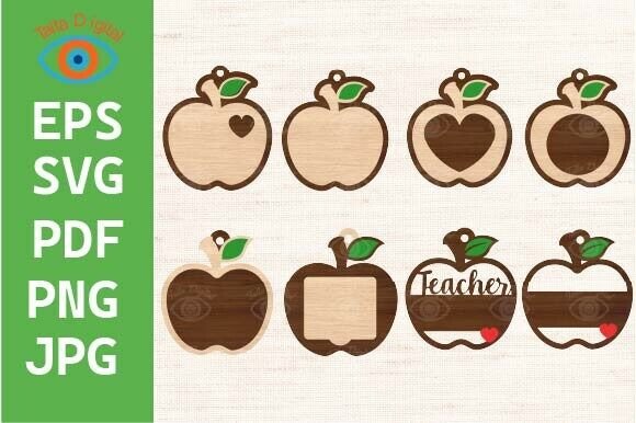 Teacher Apple Ornament Back to School Graphics
