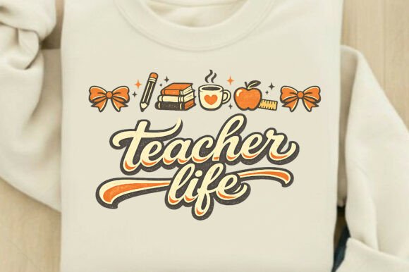 Teacher Life Preppy Back to School PNG Graphics