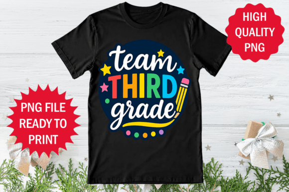 Team Third Grade Back to School Png Art