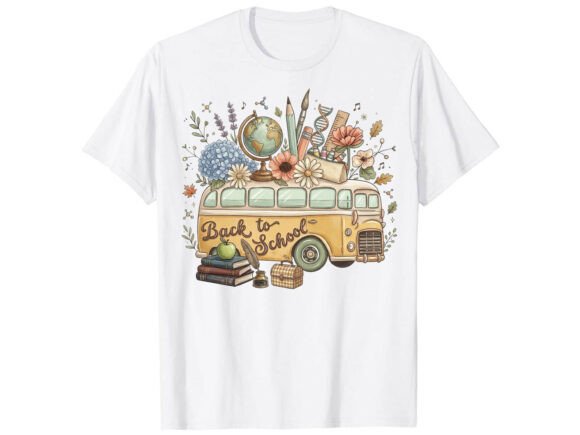 Vintage Bus Back to School T-Shirt Graphics